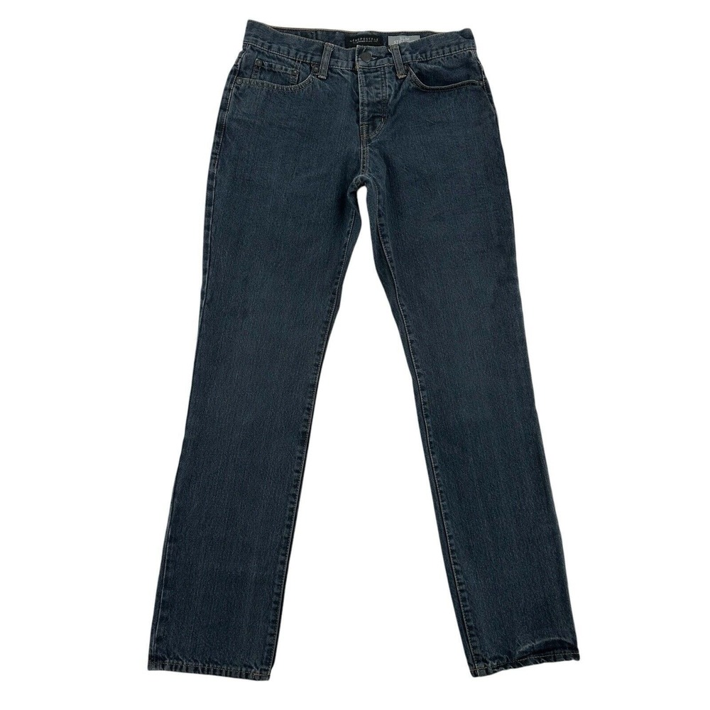 Aeropostale Mens 29x32 Slim Straight Dark Wash Button Fly Denim Jeans  Preppy